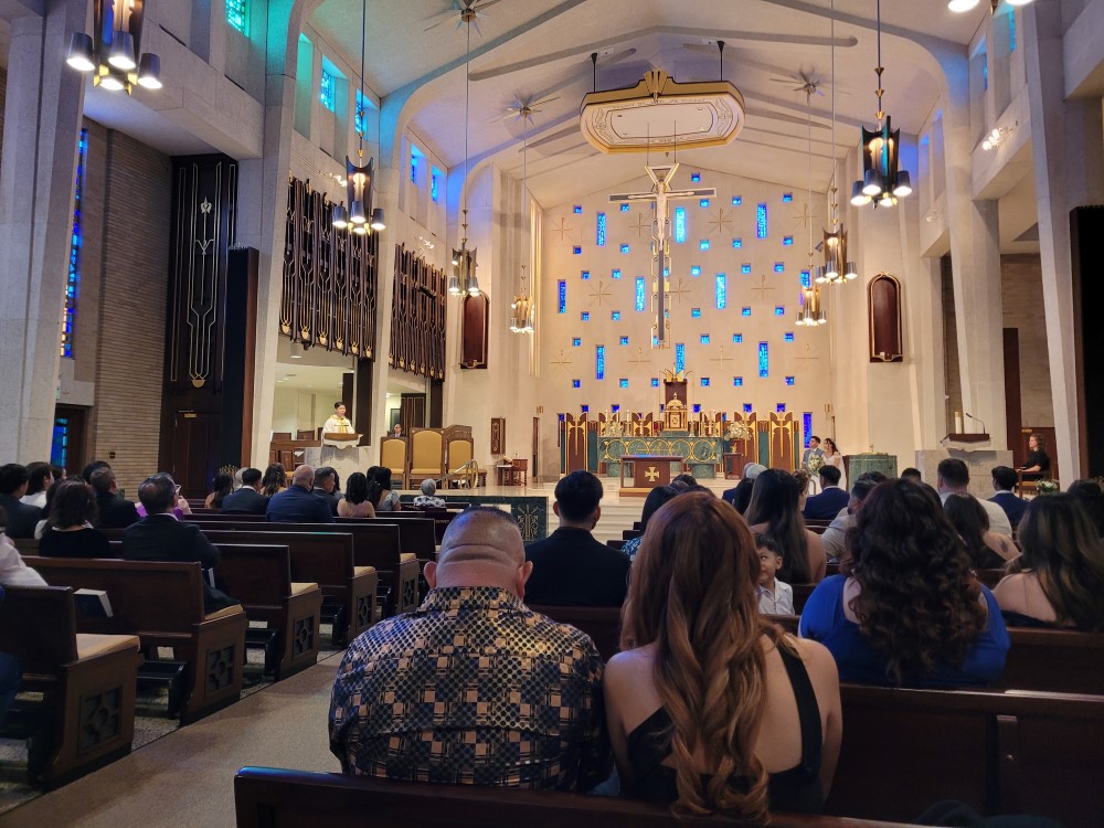 wedding ceremony held at a Catholic church