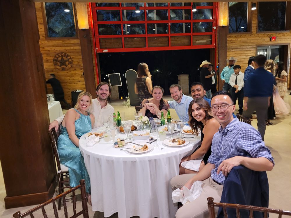 This image has an empty alt attribute; its file name is robert-and-wedding-reception-table.jpg