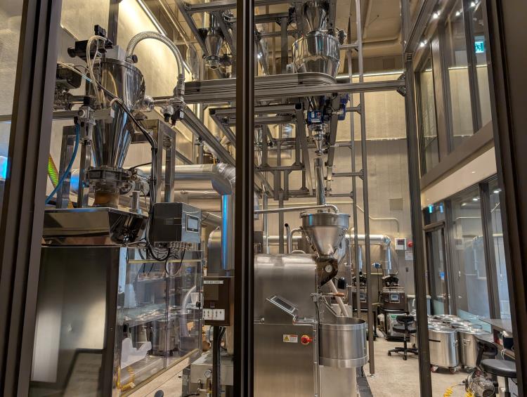 close up view of roasting room