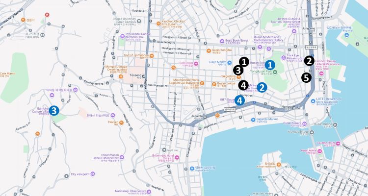 Busan Day 1 locations